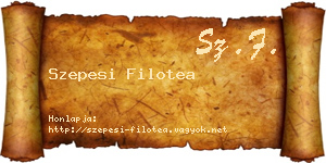 Szepesi Filotea névjegykártya